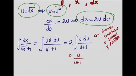 Integracion Por Cambio De Variable Dx Sqr X 1 YouTube