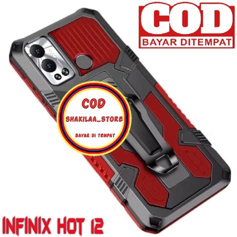 Jual Infinix Hot 12 Casing Standing Back Klip Hard Case Robot New Cover Shopee Indonesia