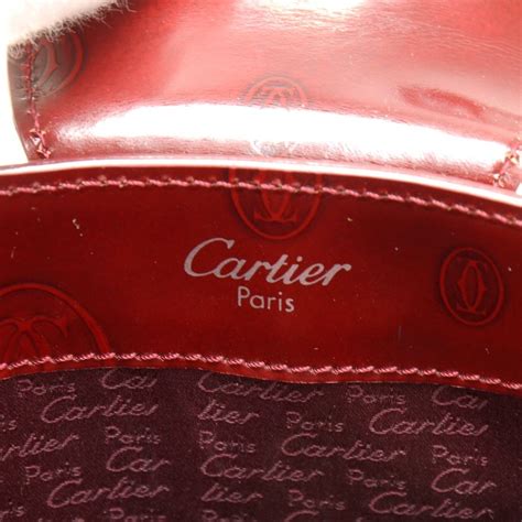 Cartier Cartier Happy Birthday Burgundy Patent Leather Hand Bag