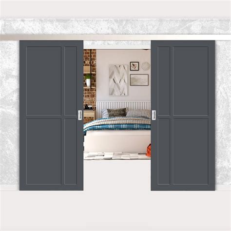 Double Sliding Door And Premium Wall Track Eco Urban® Marfa 4 Panel Do