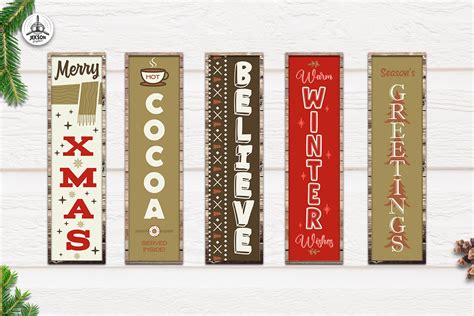 Christmas Porch Signs Bundle Vol2 | Winter Vertical Signs - Design Cuts