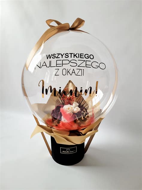 Personalizowany Balon Z Kwiatami W Rodku Prezent Na Urodziny