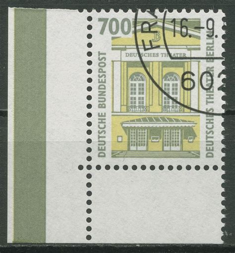 Bund 1993 Sehenswürdigkeiten SWK 1691 Ecke 3 gestempelt Briefmarken