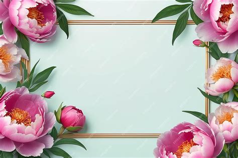 Premium Photo Photo Peony Flowers On Border Frame Background