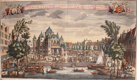 Oude Ets Gravure De Waag Nieuwmarkt Amsterdam E Eeuw