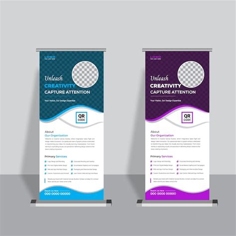 Premium Vector Professional Roll Up Stand Banner Template Design