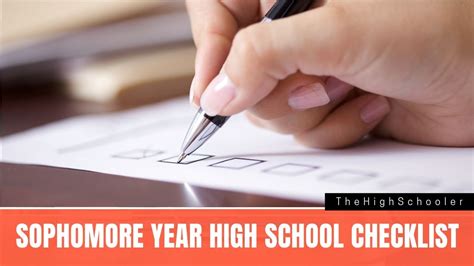 Sophomore Year of High School Checklist [PDF Included] - TheHighSchooler