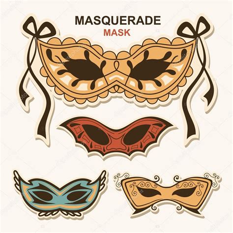 Set Masquerade Masks Stock Vector Nnfotograf 28613583