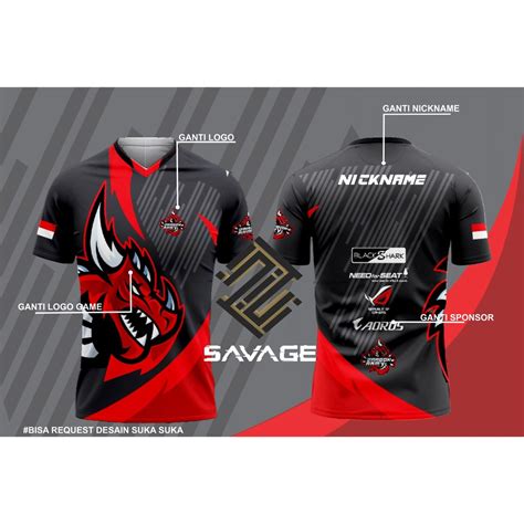 Jual Jersey Kaos Baju Naga Esports Ff Mobile Legend Terbaru Custom