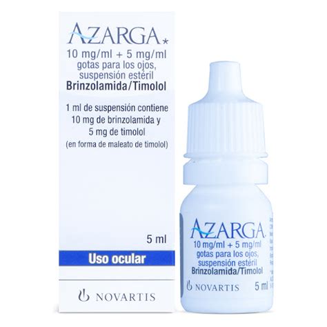 Azarga Brinzolamida Timolol 10mg 5mg Novartis Frasco X 5 Ml