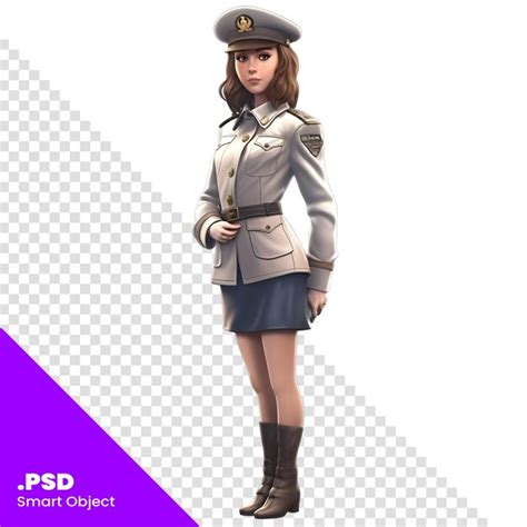 Premium Psd 3d Rendering Of A Beautiful Female Police Officer