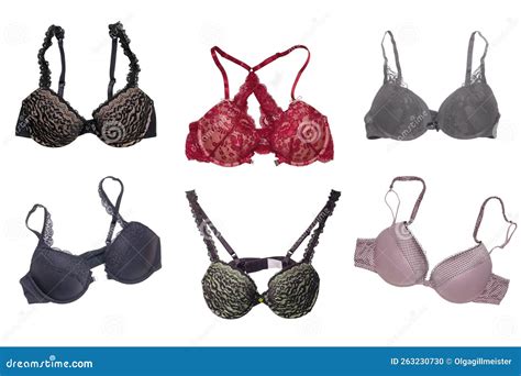 Bra Set Isolated Collage Of Various Luxurious Elegant Colorful Bra