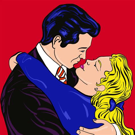 Pop Art Couple Kissing Painting Splash Paintings