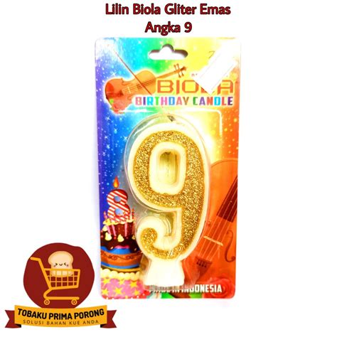 Jual Lilin Biola Besar Glitter Emas Angka Birthday Candle Shopee