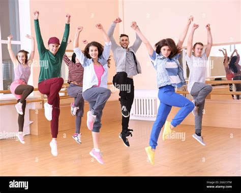 Group of young hip-hop dancers in studio Stock Photo - Alamy