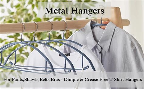 Pjjxmy Clothes Hanger Rubber Coated Contour Metal No Bumps Hanger Suit