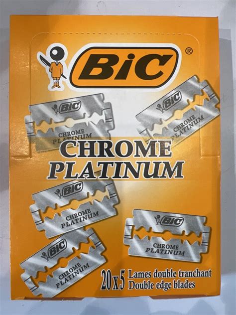 Lames Rasoir Double Tranchant BIC Chrome Platinum Boite De 100