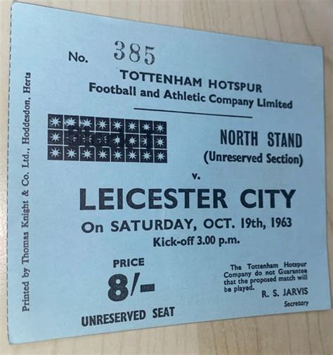 Original Division One Ticket Tottenham Hotspur V Leicester City