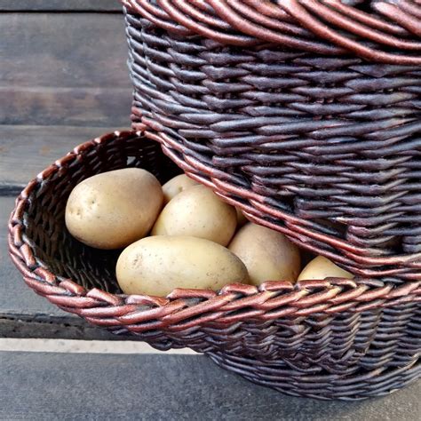 Wicker Kitchen Basket For Storing Vegetables Potato And Onion Etsy