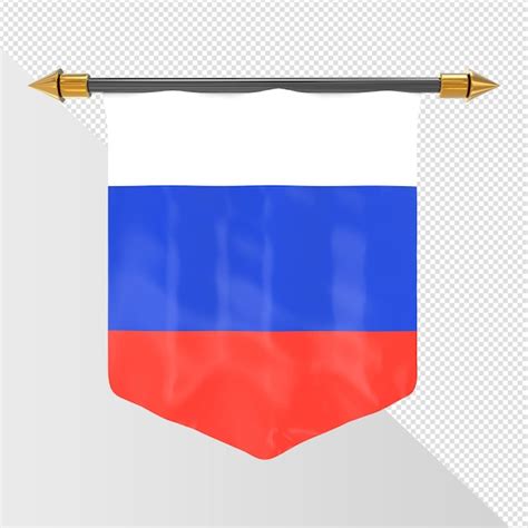 Bandeira da rússia renderização 3d PSD Premium