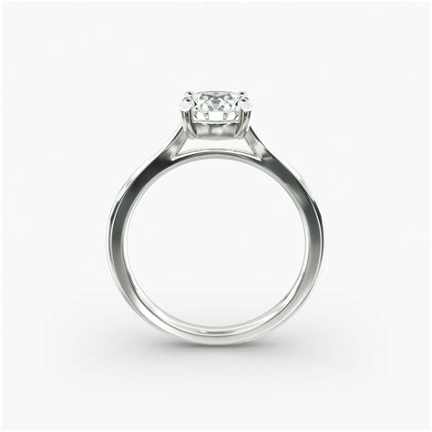 Platinum Classic Split Shank Solitaire Diamond Engagement Ring-18010p