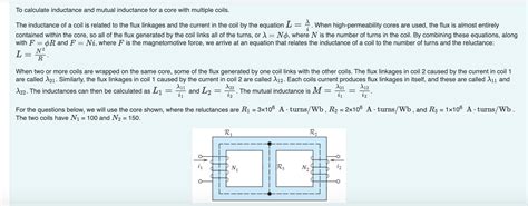 Solved To Calculate Inductance And Mutual Inductance For A Chegg