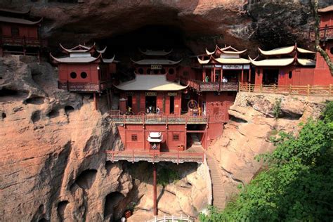 Ganlu Temple A Temple Built On Dangous Cliff In Fujian China