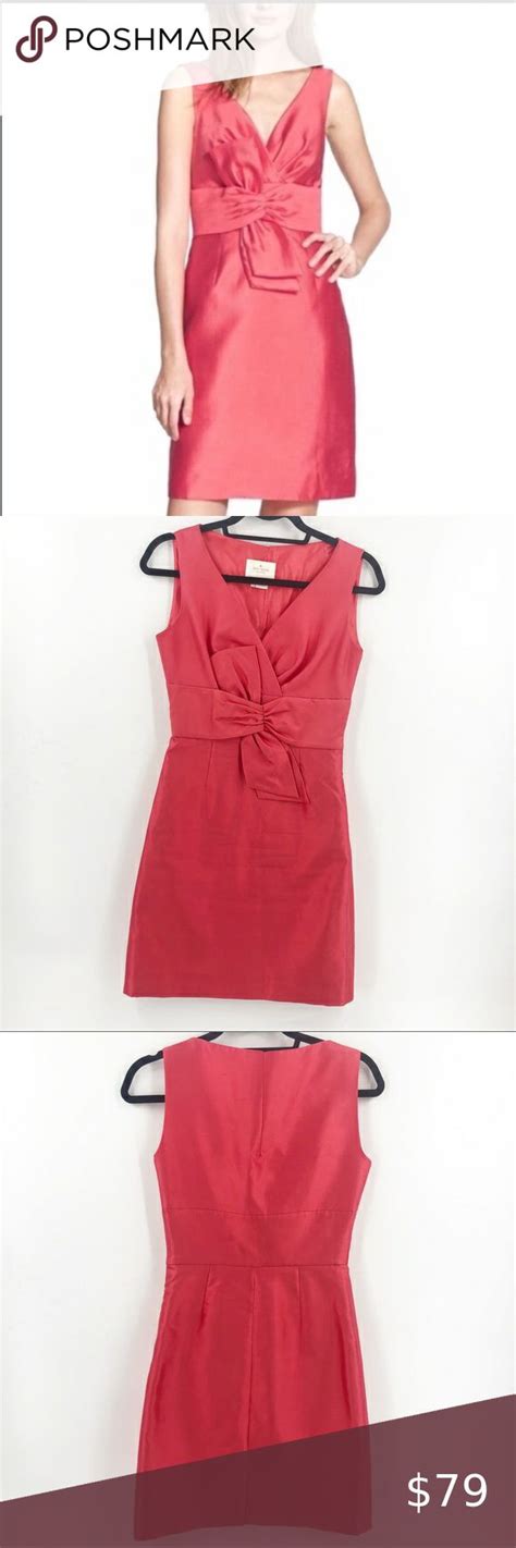 Kate Spade Mina Silk Blend Coral Dress Size 4 Coral Dress Sleeveless