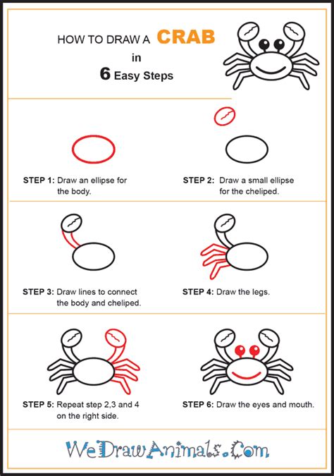 How To Draw A Simple Crab For Kids