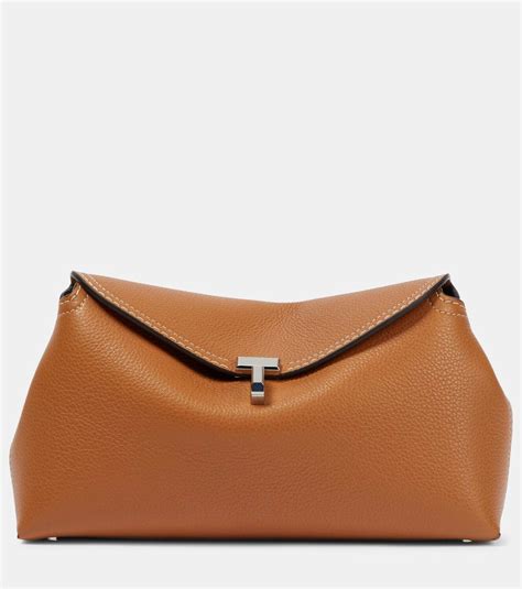 Toteme T Lock Small Leather Clutch Toteme