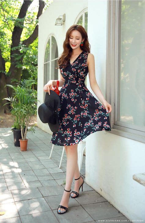 Floral Print Wrap Style Sleeveless Flared Dress Sleeveless Flared