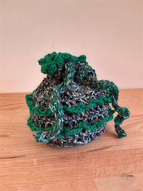 Big Dice Bag Crochet Dnd Dice Pouch 15 Sets Green And Gray Etsy