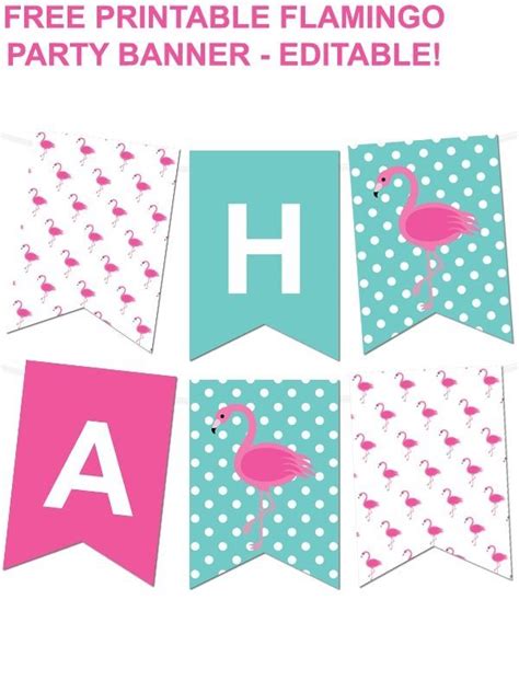 Free Printable Flamingo Pennant Banner From Printablepartydecor