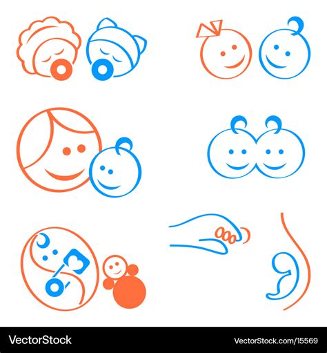 Babies Logo Elements Royalty Free Vector Image