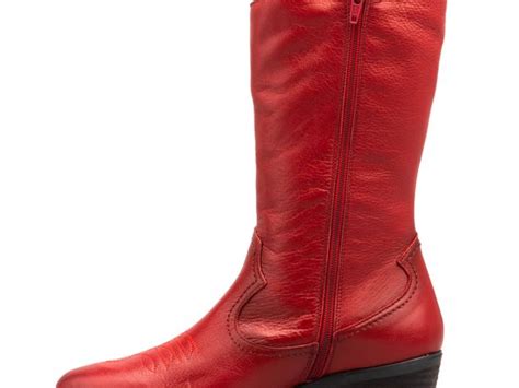 Comprar Botas Camperas Mujer Piel Napa Rojo Tacón Cubano Cálzalo