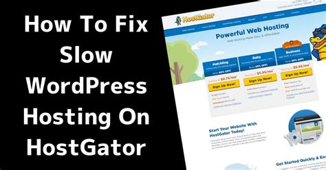 SUPER SIMPLE How To Fix Slow WordPress Hosting On HostGator