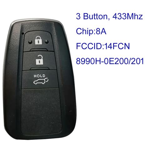 MK190150 3 Button 434mhz Smart Key Smart Card For T Oyota Camry BA2EK