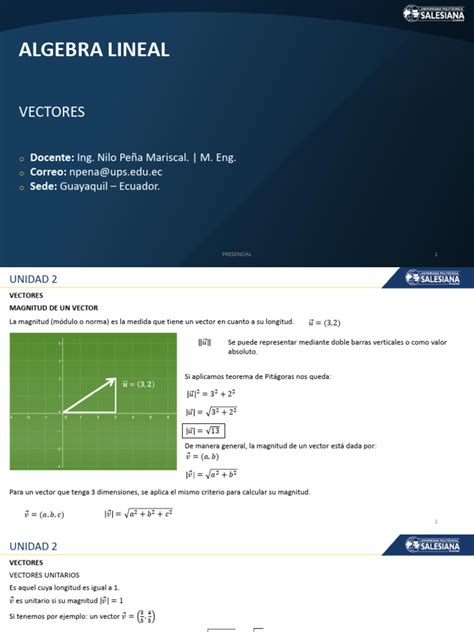 Clase10 Vectores Pdf Vector Euclidiano Escalar Matemáticas