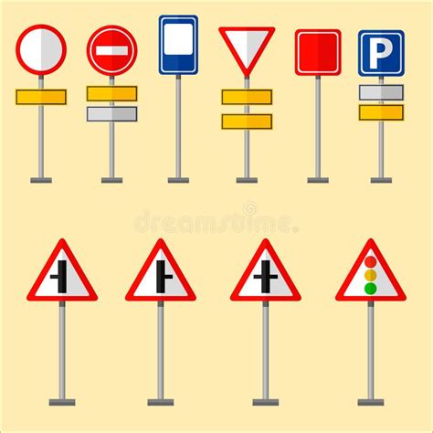 Road Symbols Traffic Signs Graphic Elements Isolated City Construction