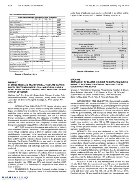 Comparison Of Elastic And Rigid Registration During Mri Us Fusion Guided Prostate Biopsy Pdf