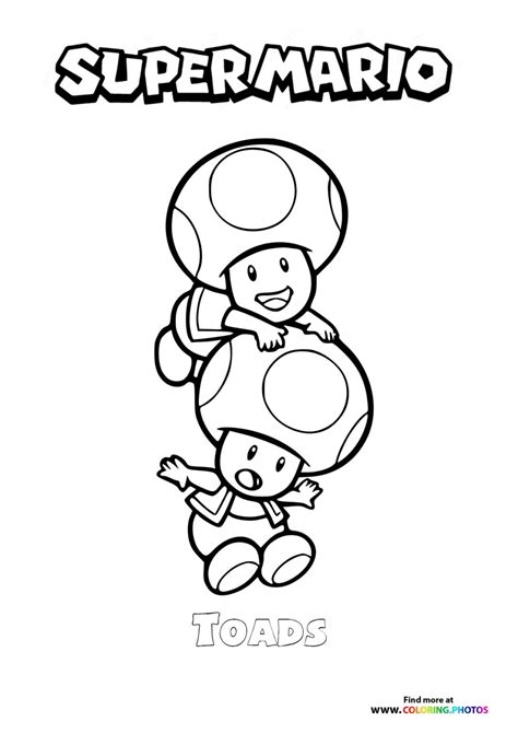 Toads from Super Mario - Coloring Pages for kids