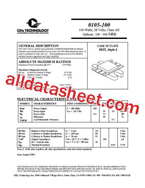 0105-100 Datasheet(PDF) - GHz Technology