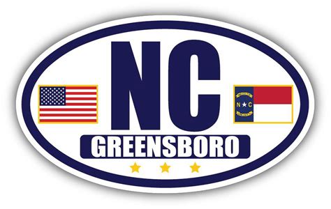 Flag of North Carolina / American Flag Oval 3M Vinyl Bumper Sticker ...