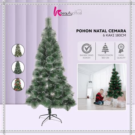 Jual KB C814 Pohon Natal Ukuran 180CM 6Kaki Bahan Plastik Dekorasi