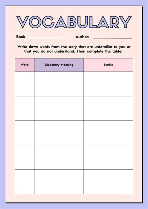 Free Vocabulary Building Worksheet High School Download Free