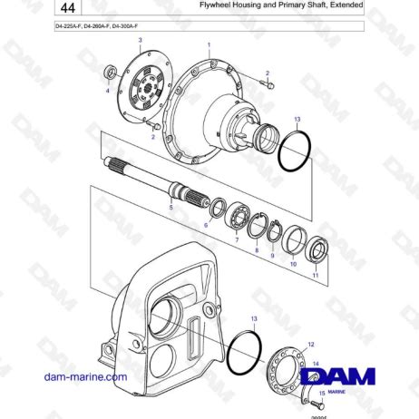 Volvo Penta D4 225A F D4 260A F D4 300A F Flywheel Housing And