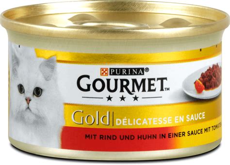 Purina Gourmet Gold Delikatesse In Sauce Katzenfutter Mit Rind Huhn