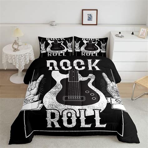 Yst Guitar Bedding Set King Rock Music Bedding Comforter Sets Grunge