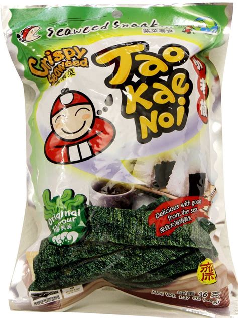 6 Pack Of Tao Kae Noi Hi Crispy Seaweed Original Flavor 1 41oz In