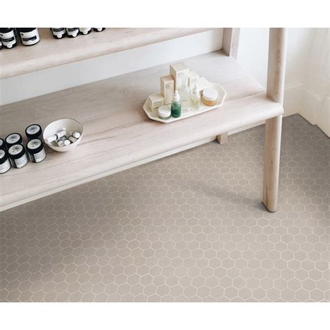 Mosaique Hexagonale Tomette Sol Et Mur Taupe Mat X Cm Sur Trame